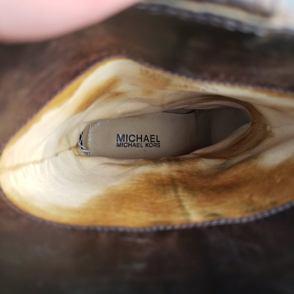 VINTAGE MICHAEL KORS OILED BROWN HARNESS BOOTS - Picture 4 of 5